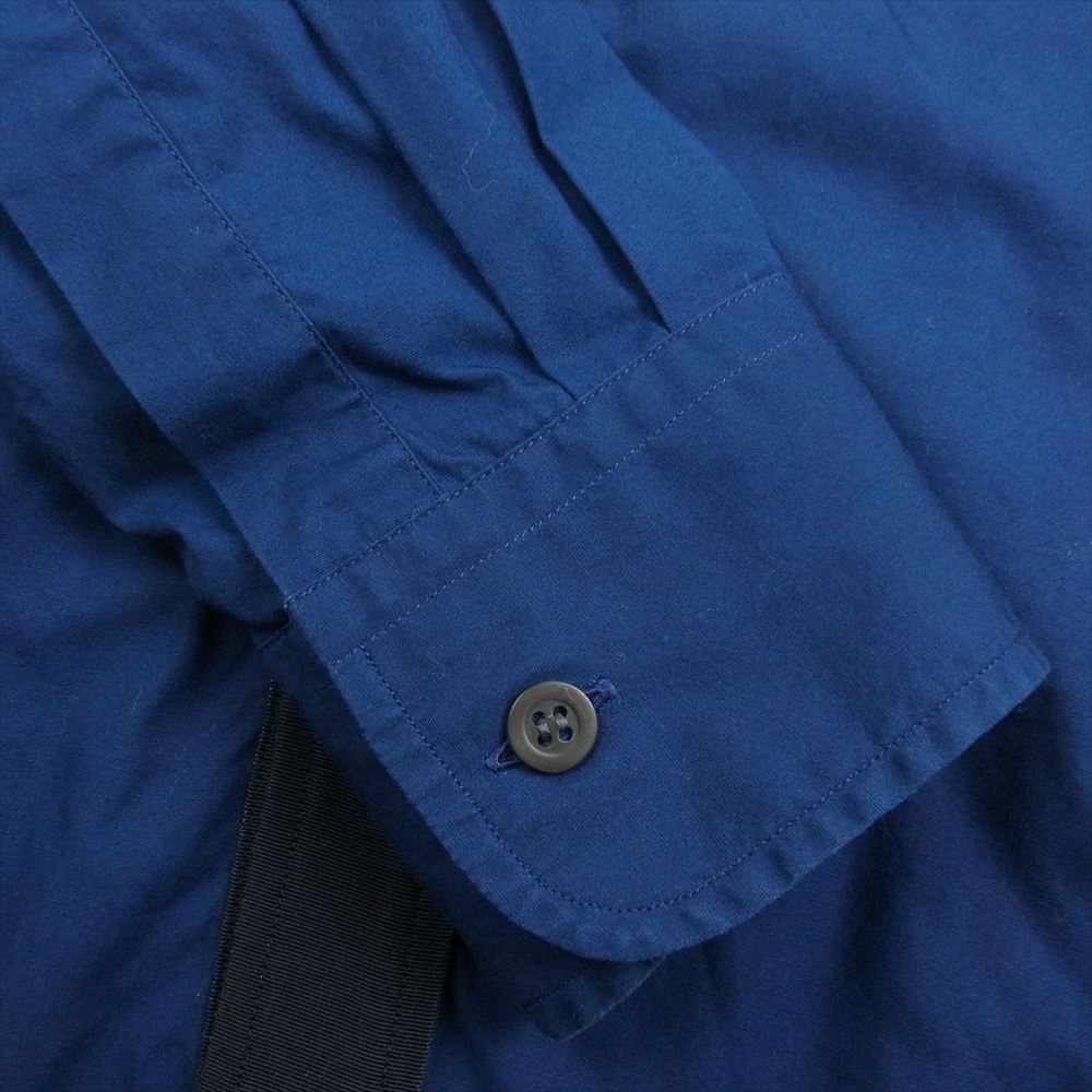 DRIES VAN NOTEN ドリスヴァンノッテン フロント切替 長袖 コットン シャツ ネイビー系 44【中古】