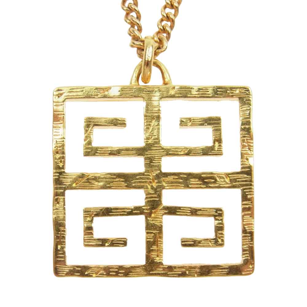 GIVENCHY ジバンシィ 4G Pendant Neckless ロゴ ペンダント ネックレス ゴールド系【中古】