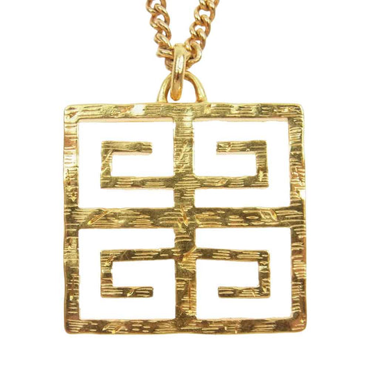 GIVENCHY ジバンシィ 4G Pendant Neckless ロゴ ペンダント ネックレス ゴールド系【中古】