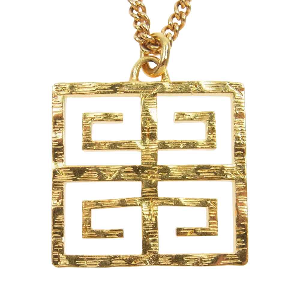GIVENCHY ジバンシィ 4G Pendant Neckless ロゴ ペンダント ネックレス ゴールド系【中古】