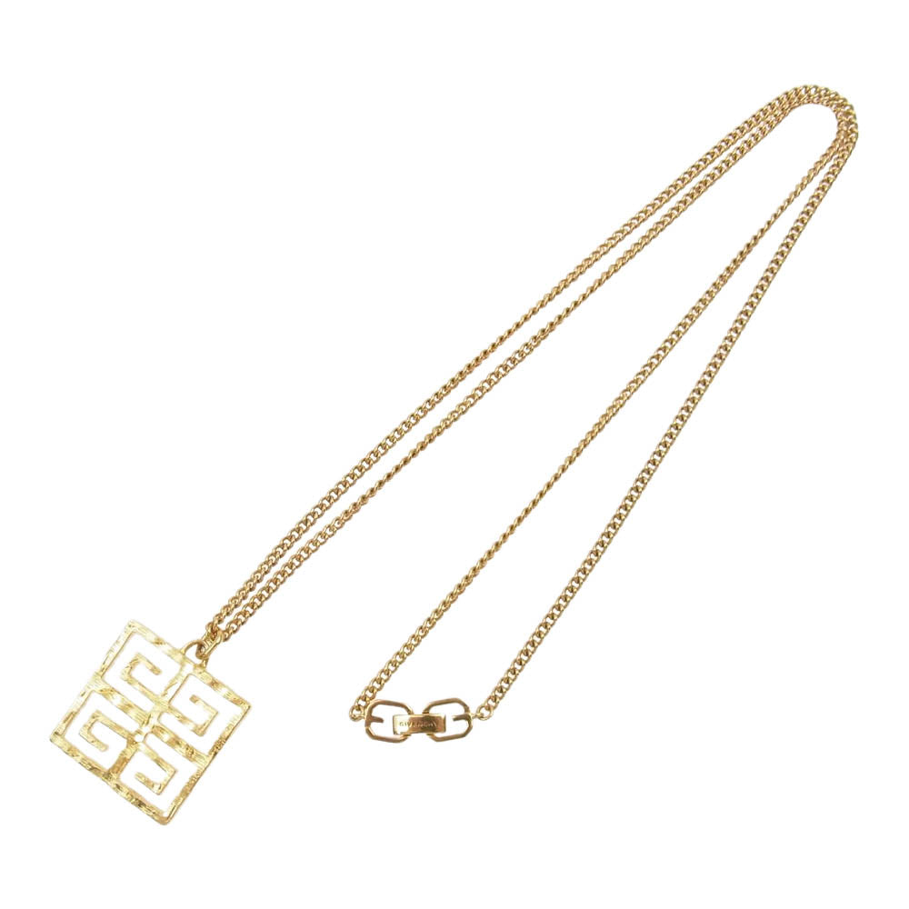GIVENCHY ジバンシィ 4G Pendant Neckless ロゴ ペンダント ネックレス ゴールド系【中古】