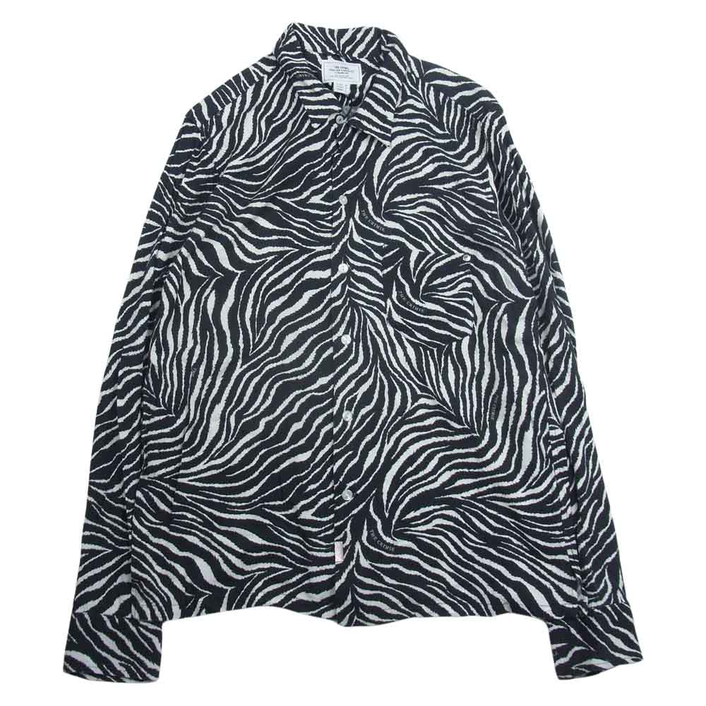 CRIMIE クライミー ゼブラ 総柄 レーヨン 長袖 シャツ  ブラック系 M【中古】