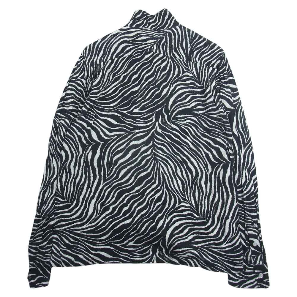 CRIMIE クライミー ゼブラ 総柄 レーヨン 長袖 シャツ  ブラック系 M【中古】
