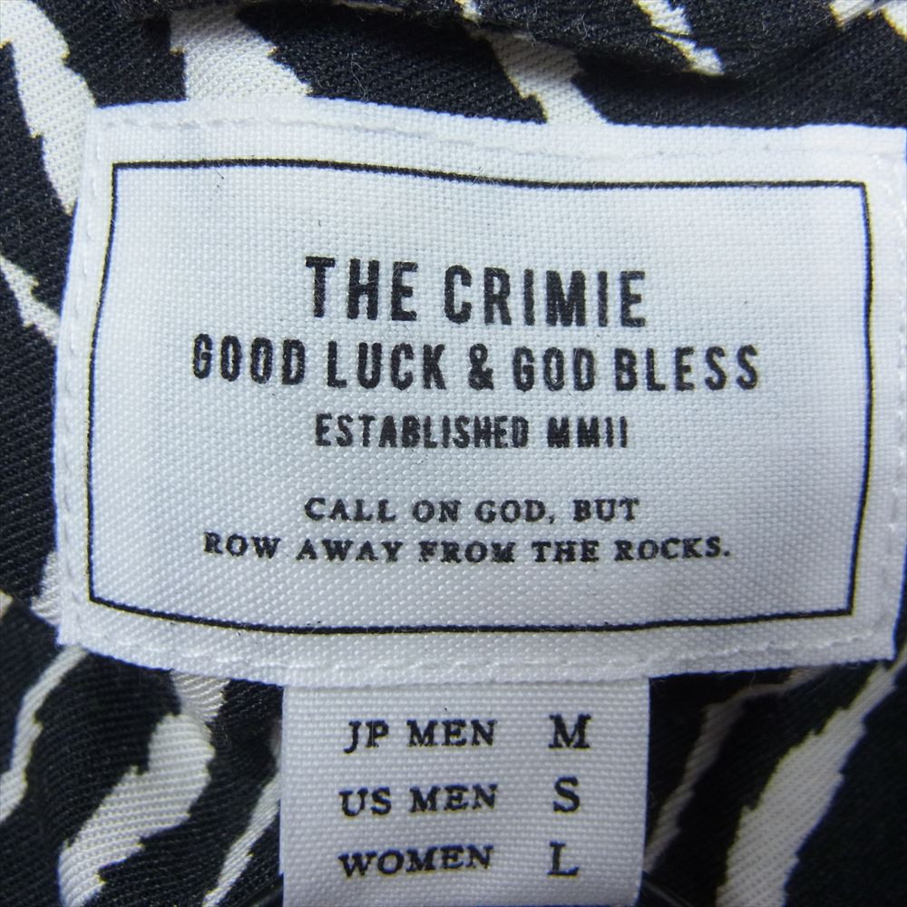 CRIMIE クライミー ゼブラ 総柄 レーヨン 長袖 シャツ  ブラック系 M【中古】