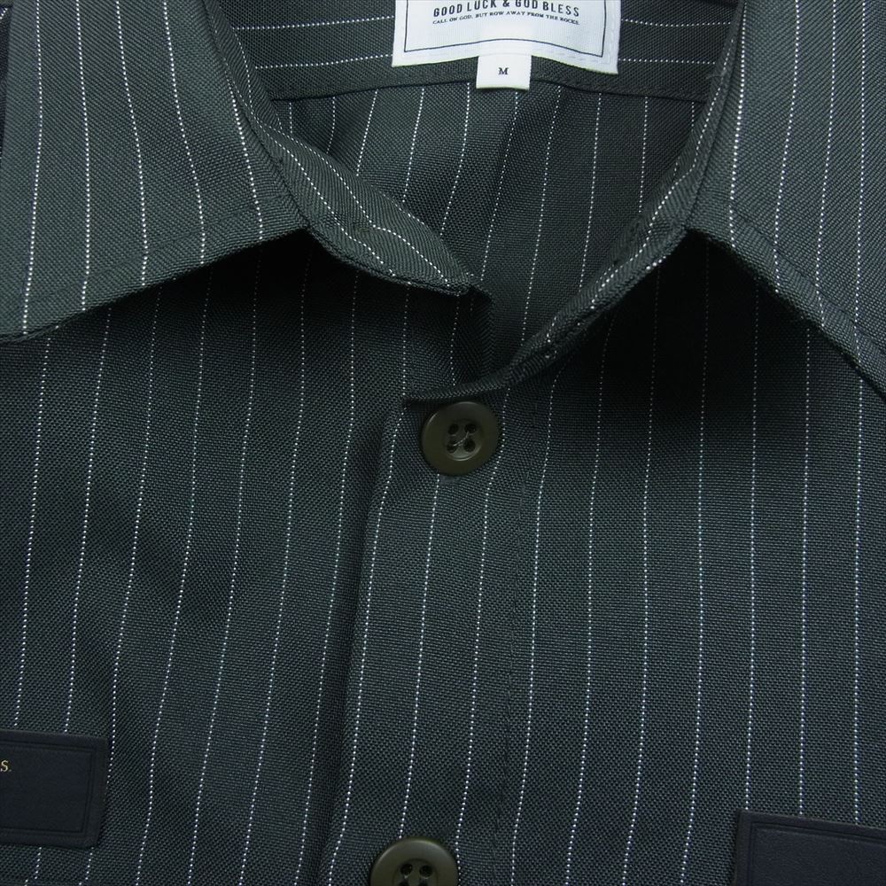 CRIMIE クライミー ストライプ 長袖 シャツ カーキ系 M【中古】