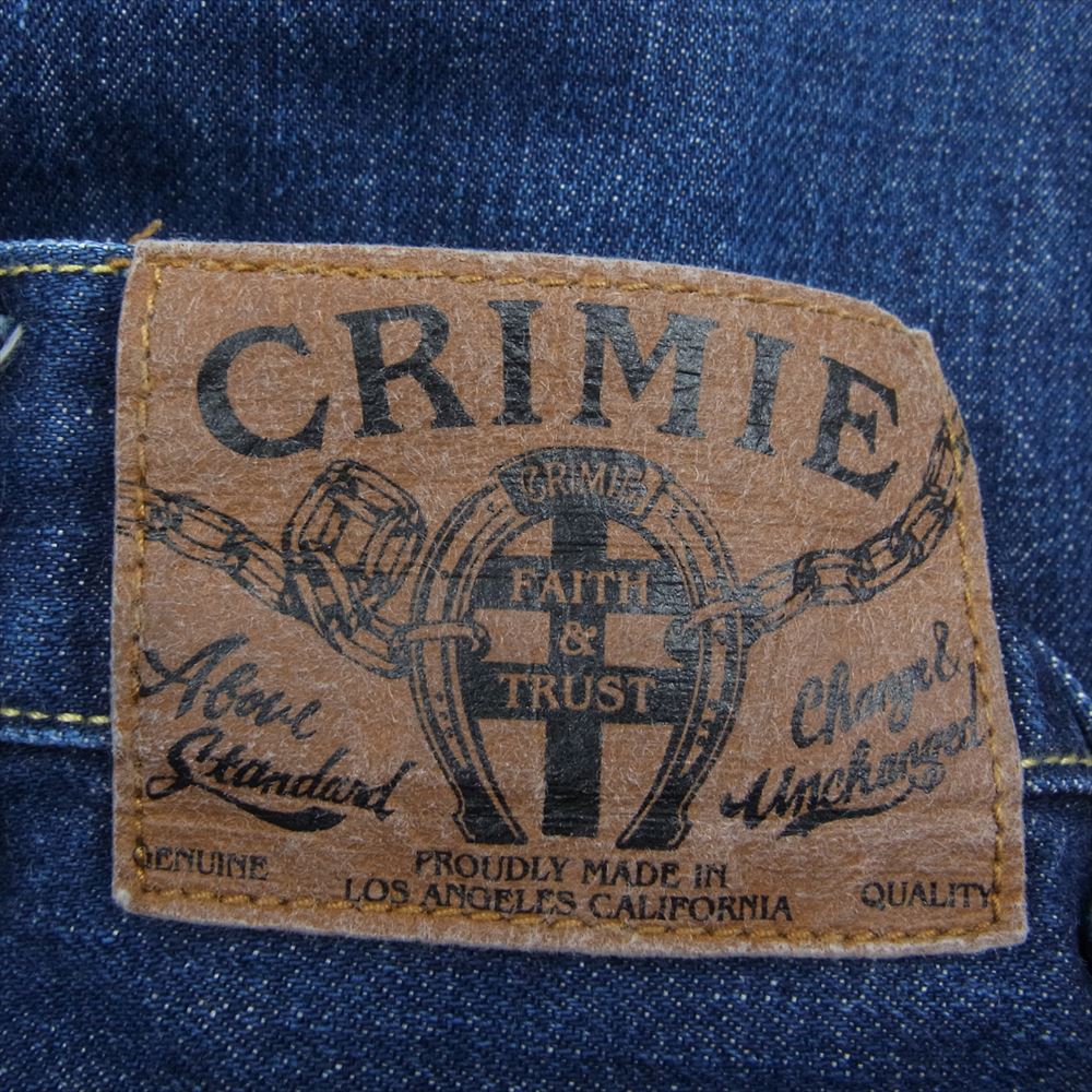 CRIMIE クライミー ジップ ストレート デニム パンツ インディゴブルー系 32【中古】
