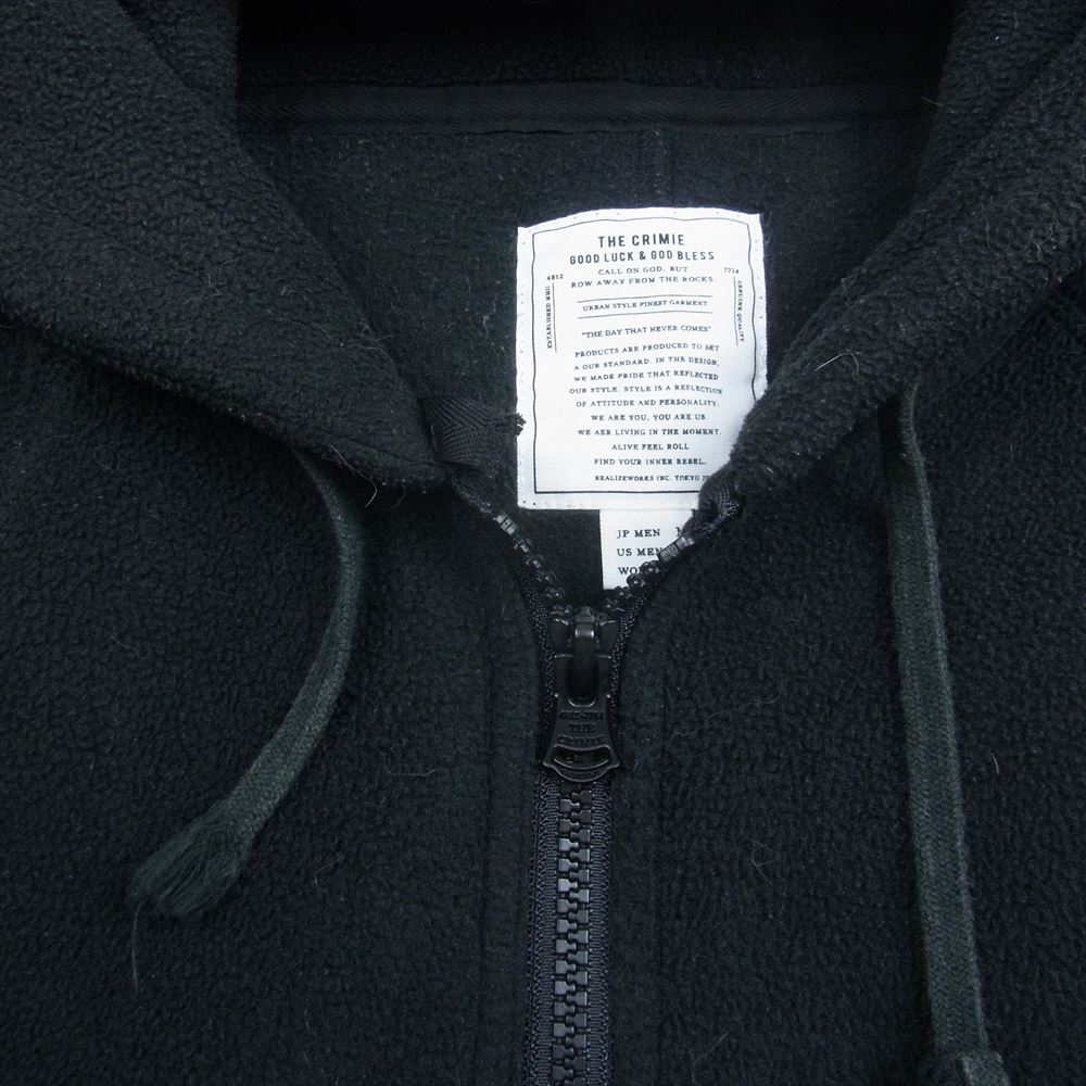 CRIMIE クライミー POLARTEC ポーラテック フリース フード パーカ ジャケット ブラック系 M【中古】