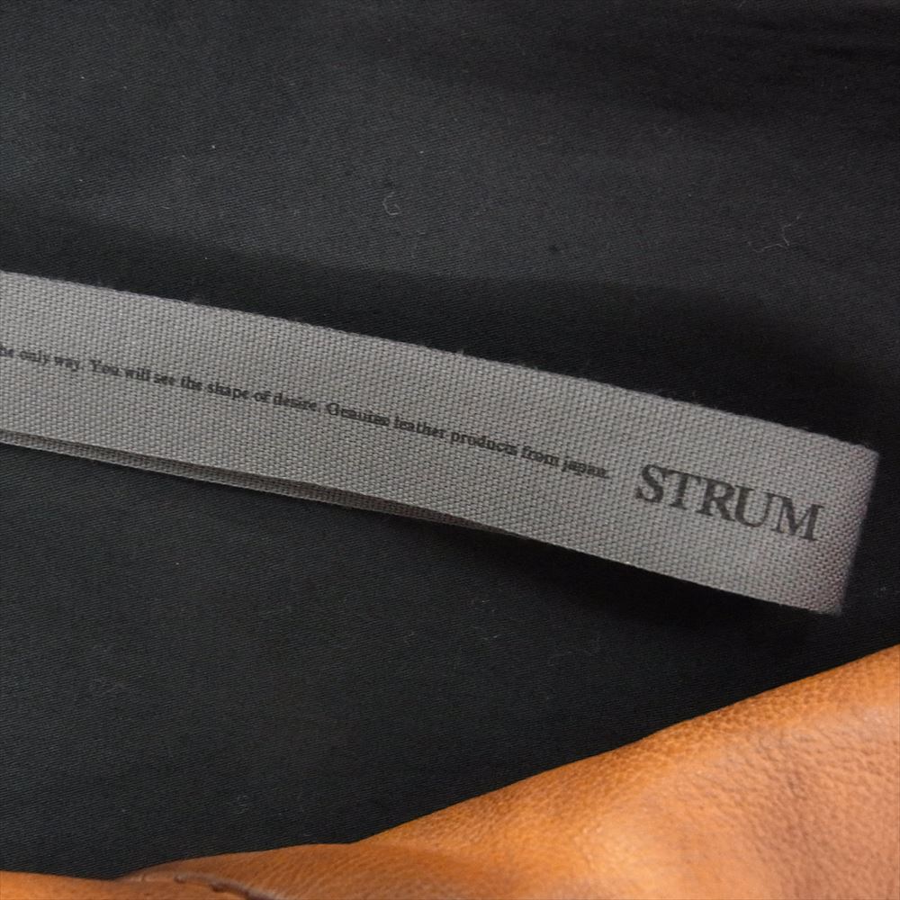 STRUM ストラム STL067-03 フルタンニン鞣し カーフスキン Burning dyed 製品燃焼染め SPEEDER ダブル ライダースジャケット ブラウン系 M【中古】