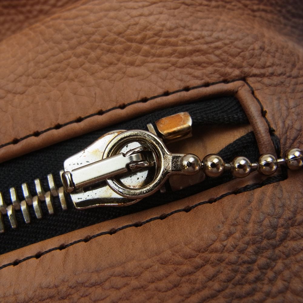 STRUM ストラム STL067-03 フルタンニン鞣し カーフスキン Burning dyed 製品燃焼染め SPEEDER ダブル ライダースジャケット ブラウン系 M【中古】