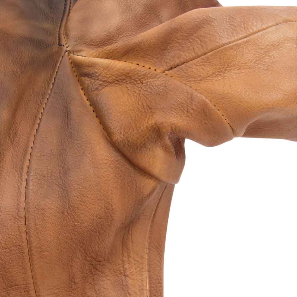 STRUM ストラム STL067-03 フルタンニン鞣し カーフスキン Burning dyed 製品燃焼染め SPEEDER ダブル ライダースジャケット ブラウン系 M【中古】