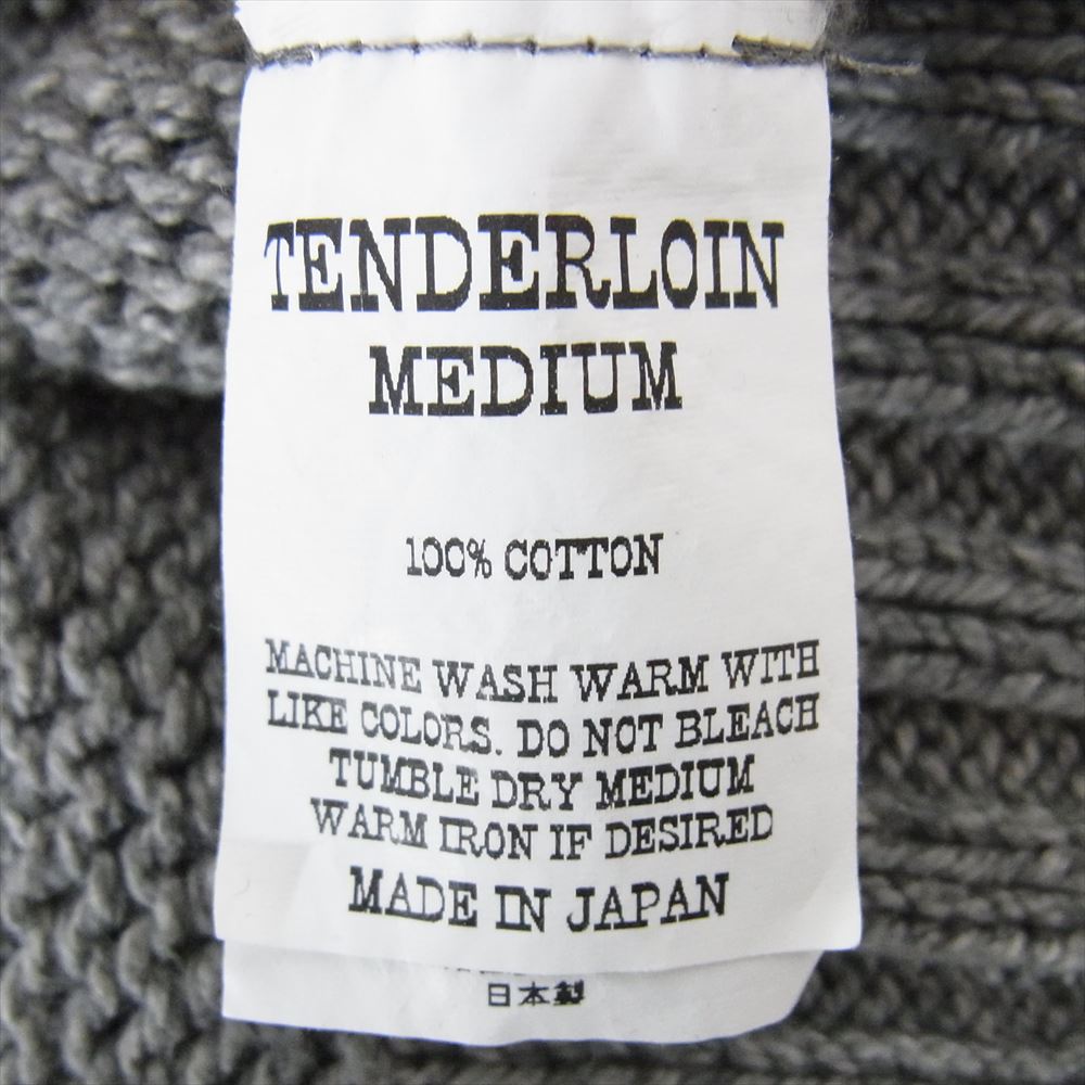 TENDERLOIN テンダーロイン 19AW V NECK COTTON KNIT GRAY Vネック コットン ニット セーター グレー系 M【中古】