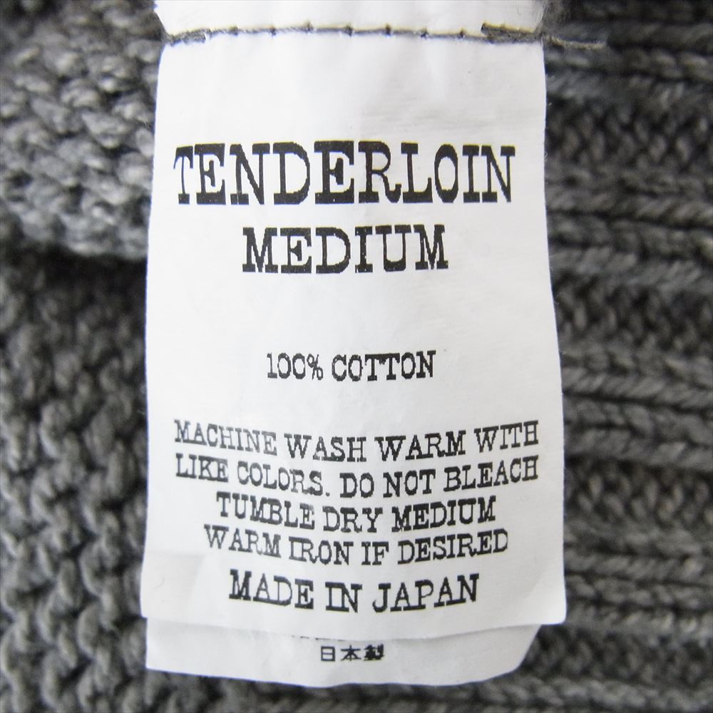 TENDERLOIN テンダーロイン 19AW V NECK COTTON KNIT GRAY Vネック コットン ニット セーター グレー系  M【中古】