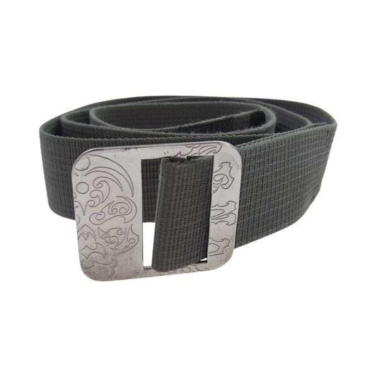 TENDERLOIN テンダーロイン ホザーナ T-BELT ボルネオスカルバックルナイロンベルト カーキ系【中古】