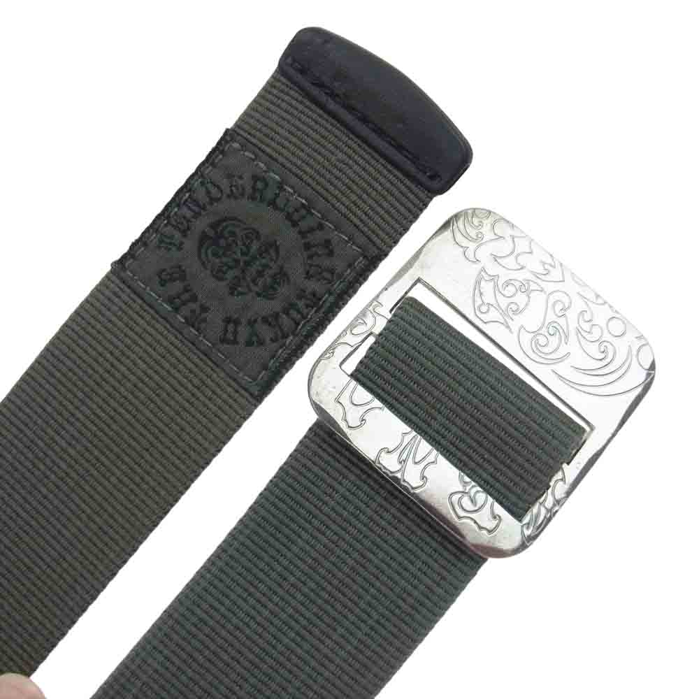 TENDERLOIN テンダーロイン ホザーナ T-BELT ボルネオスカルバックルナイロンベルト カーキ系【中古】