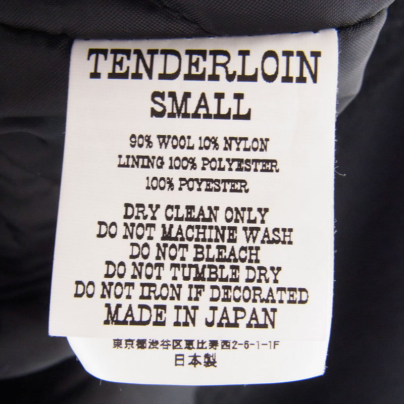 TENDERLOIN テンダーロイン 21AW MELTON VERSITY JKT メルトン バーシティ ジャケット マスク 刺繍 ブラック系  SMALL【中古】