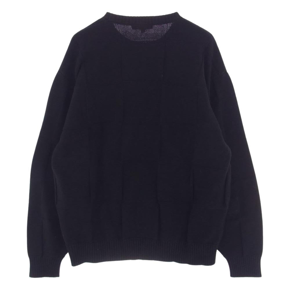 Supreme シュプリーム 21SS  Tonal Checkerboard Small Box Sweater スモールボックス ロゴ ニット セーター ブラック系 L【中古】