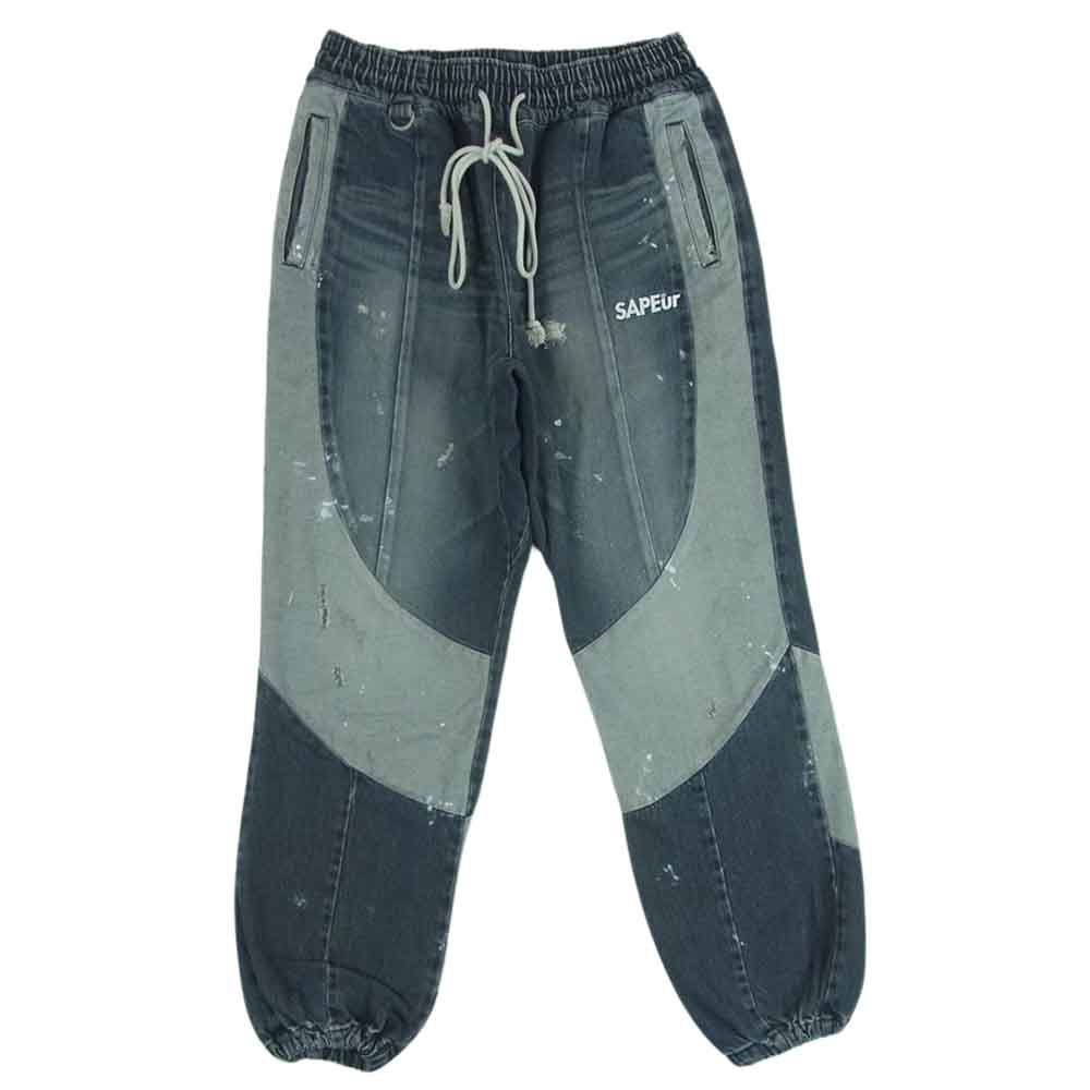 サプール VINTAGE DENIM TRACK PANTS デニム トラック パンツ グレー系 M【中古】