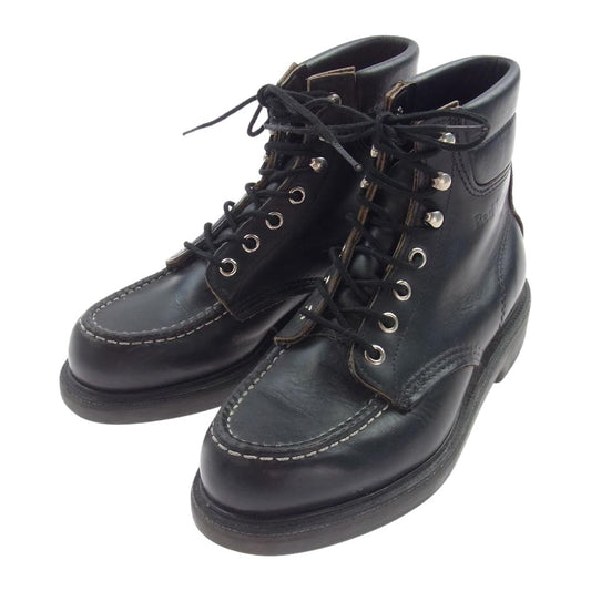 RED WING レッドウィング 8133 SUPERSOLE MOC TOE 刺繍羽タグ スーパーソール モック トゥ ブーツ ブラック系 US5D【中古】