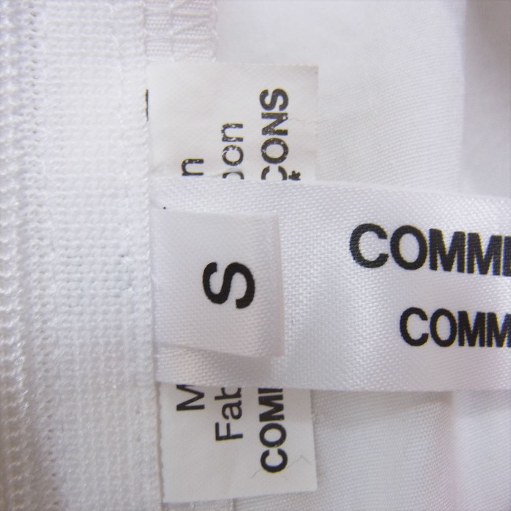 COMME des GARCONS コムデギャルソン AD2017 RA-B011 コムコム フラワー レース 切替 バックジップ ハイネック コットン ブラウス ホワイト系 S【中古】