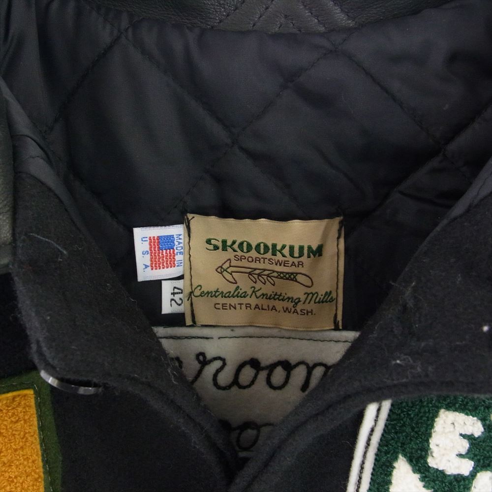 SKOOKUM スクーカム rroomm別注 USA製 襟レザー ワッペン ロング