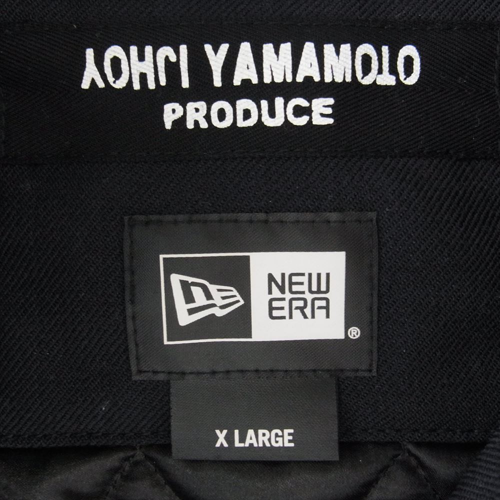 Yohji Yamamoto ヨウジヤマモト HV-Y30-811 × NEW ERA Stadium Jacket ニューエラ メルトン レザー スタジャン スタジアム ジャケット  ネイビー系 ブラック系 XL【中古】
