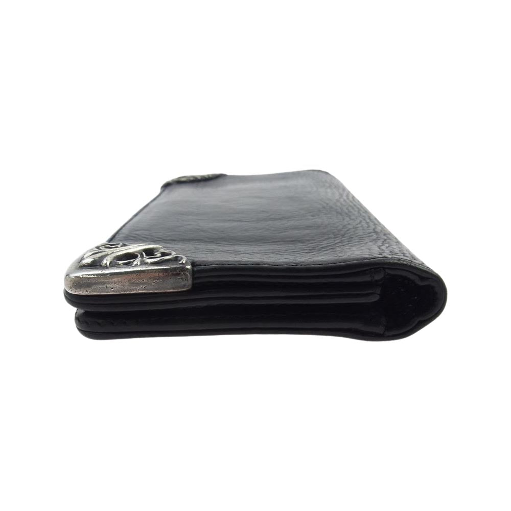 CHROME HEARTS クロムハーツ（原本無） LNG SNGL FOLD TIPS シングルフォールド レザー ロング ウォレット 長財布 ブラック系【中古】
