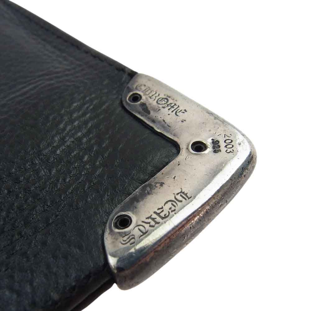 CHROME HEARTS クロムハーツ（原本無） LNG SNGL FOLD TIPS シングルフォールド レザー ロング ウォレット 長財布 ブラック系【中古】