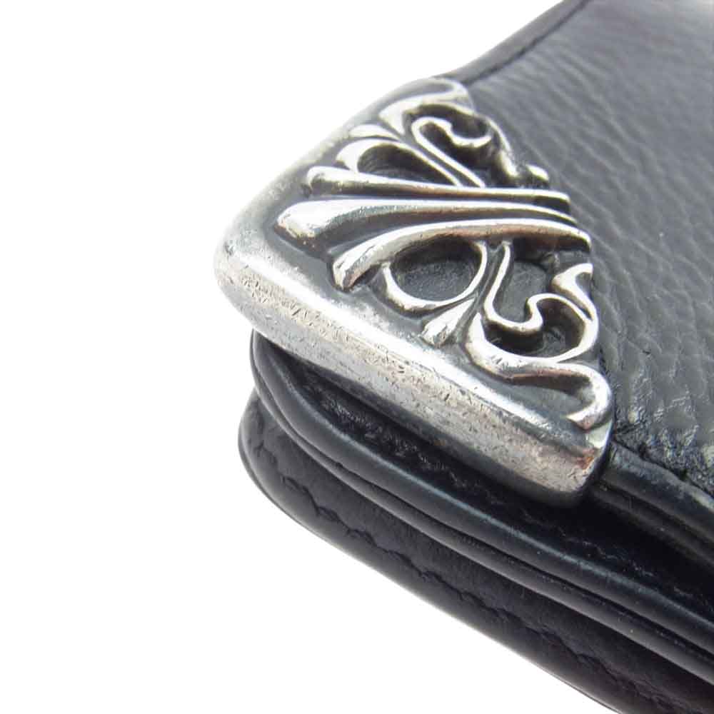CHROME HEARTS クロムハーツ（原本無） LNG SNGL FOLD TIPS シングルフォールド レザー ロング ウォレット 長財布 ブラック系【中古】