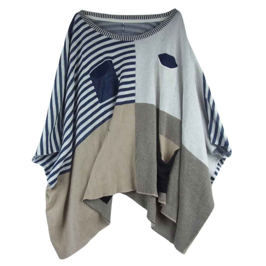 PLEATS PLEASE プリーツプリーズ イッセイミヤケ PP42-KK766 ポケット ニット ポンチョ カットソー 半袖 マルチカラー系 3【中古】