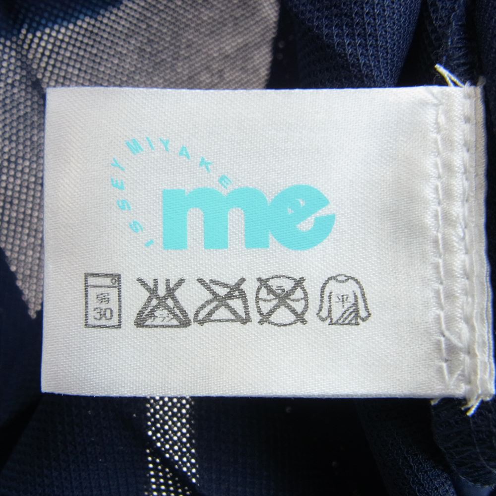 ISSEY MIYAKE イッセイミヤケ me ミー MI61FH442 横プリーツ メッシュ フレンチスリーブ カットソー ネイビー ネイビー系 サイズ表記無【中古】