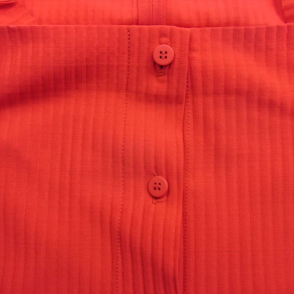 ISSEY MIYAKE イッセイミヤケ me ミー MI72KO321 プリーツ加工 ボトルネック カーディガン レッド系【中古】