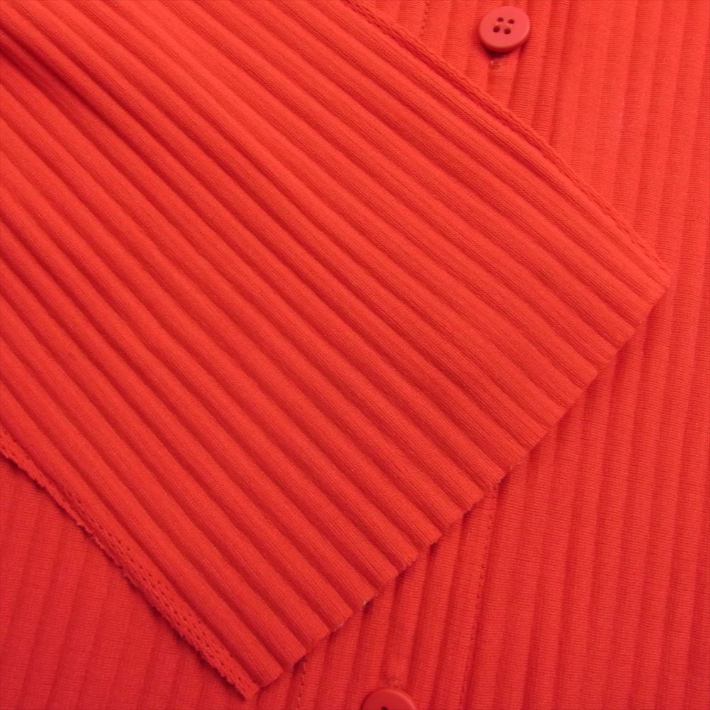 ISSEY MIYAKE イッセイミヤケ me ミー MI72KO321 プリーツ加工 ボトルネック カーディガン レッド系【中古】