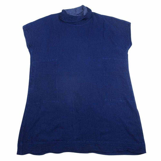 ISSEY MIYAKE イッセイミヤケ me ミー MI74FT502 ハイネック フレンチスリーブ ワンピース ブルー系【中古】