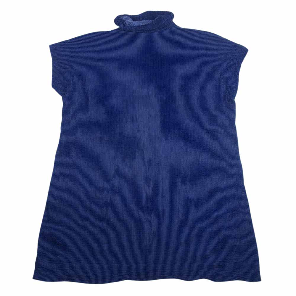 ISSEY MIYAKE イッセイミヤケ me ミー MI74FT502 ハイネック フレンチスリーブ ワンピース ブルー系【中古】
