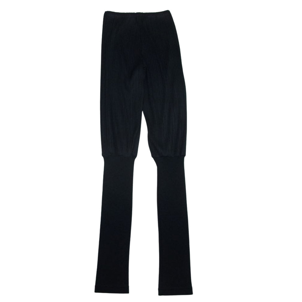 PLEATS PLEASE プリーツプリーズ イッセイミヤケ PP03-JF415 プリーツ加工 ジャージ切替 ロング パンツ ブラック ブラック系 1【中古】