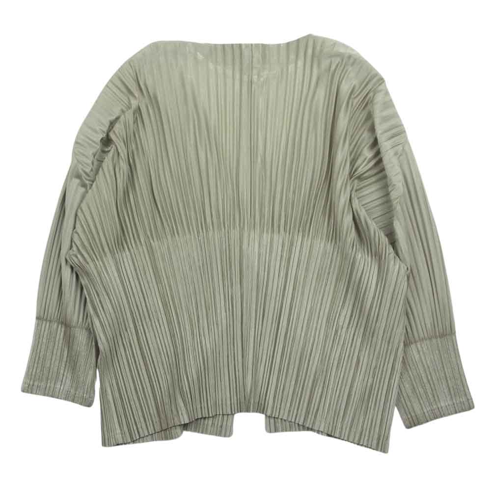 PLEATS PLEASE プリーツプリーズ イッセイミヤケ PP01-J0736 プリーツ加工 1B クロップド ドルマンスリーブ カーディガン カーキ系 3【中古】