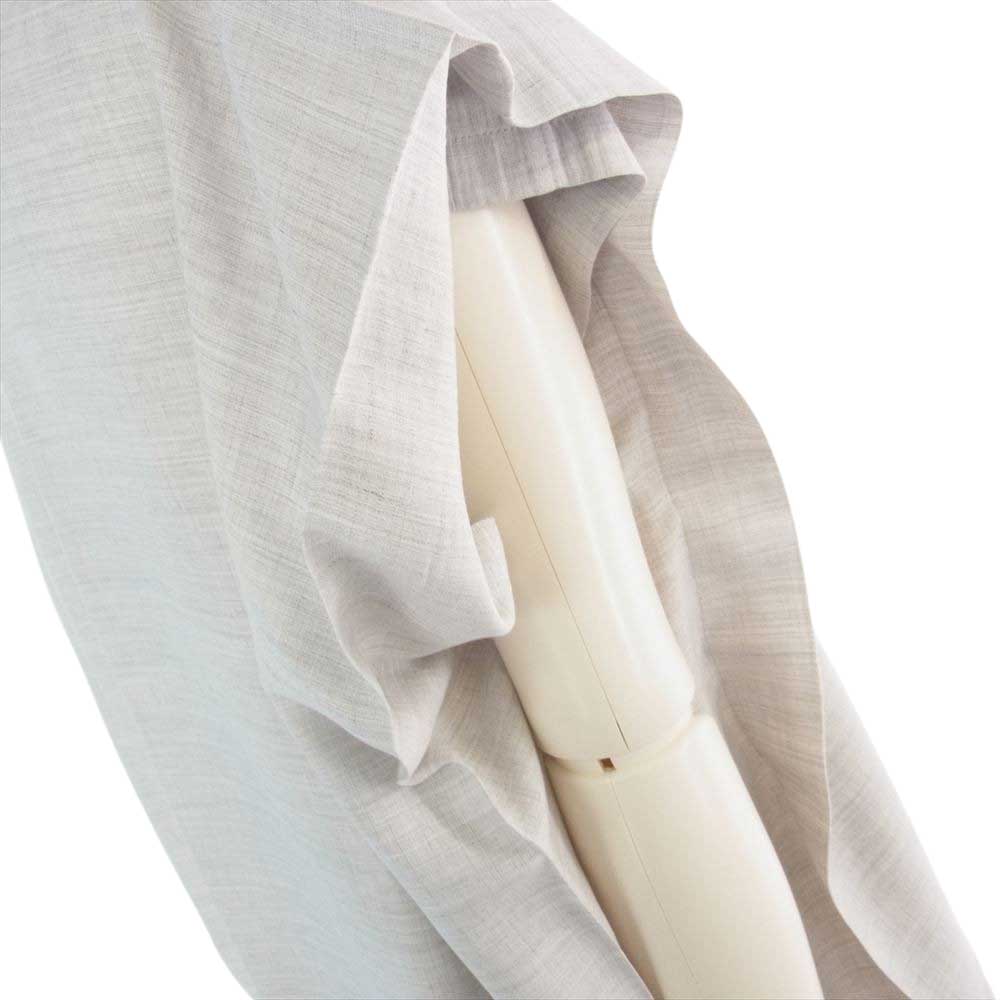 ISSEY MIYAKE イッセイミヤケ me ミー MI91FH662 フレンチスリーブ ロング ワンピース オフホワイト　 グレー系【美品】【中古】