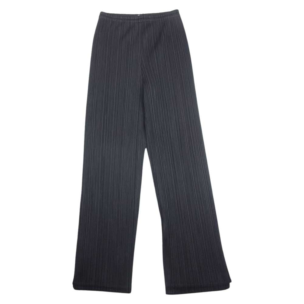 PLEATS PLEASE プリーツプリーズ イッセイミヤケ PP64-JF424 プリーツ加工 裏地メッシュ 二重 ロング ストレート パンツ  ブラウン系 2【中古】