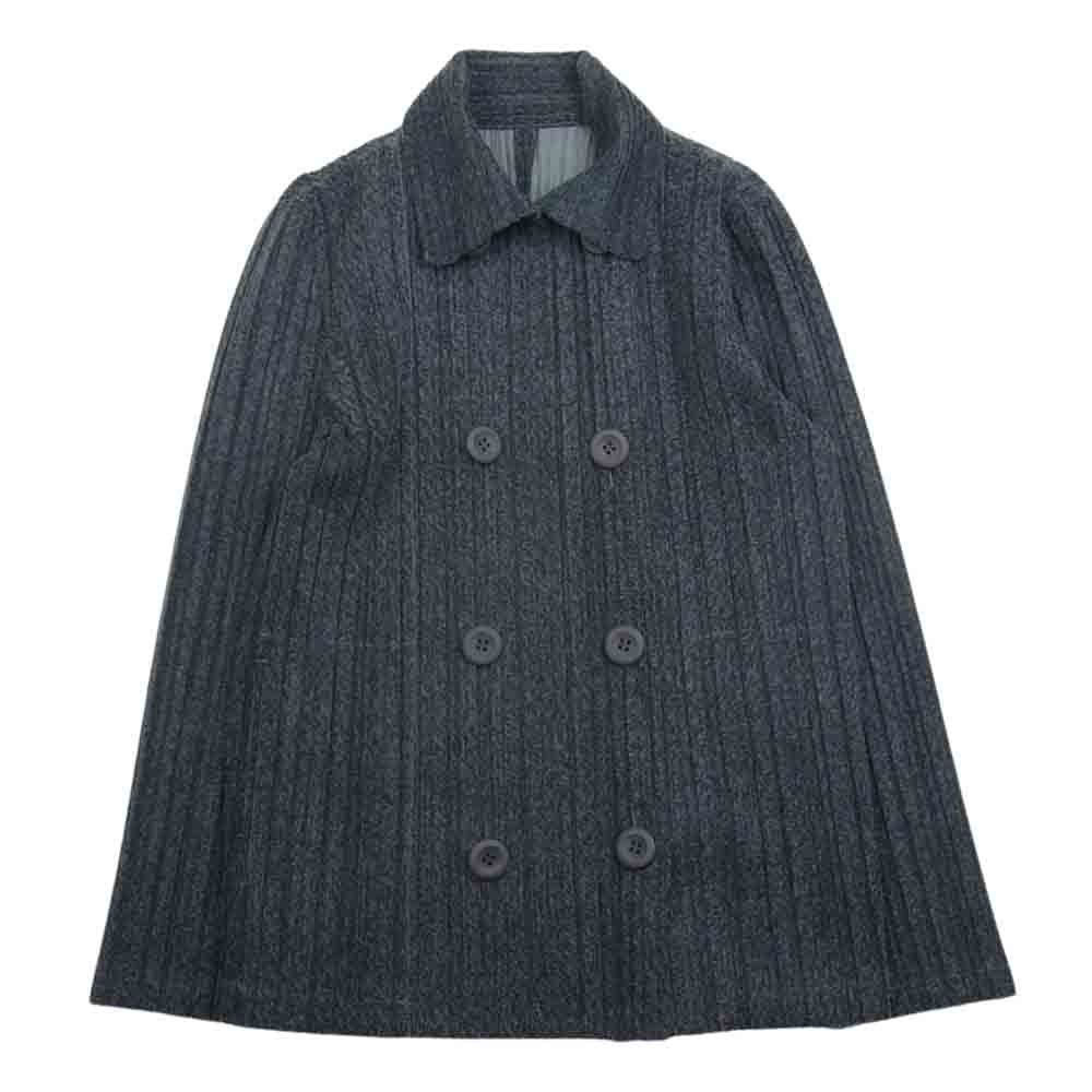PLEATS PLEASE プリーツプリーズ イッセイミヤケ PP13-JA641 プリーツ加工 ウール調 Pコート グレー系 3【中古】