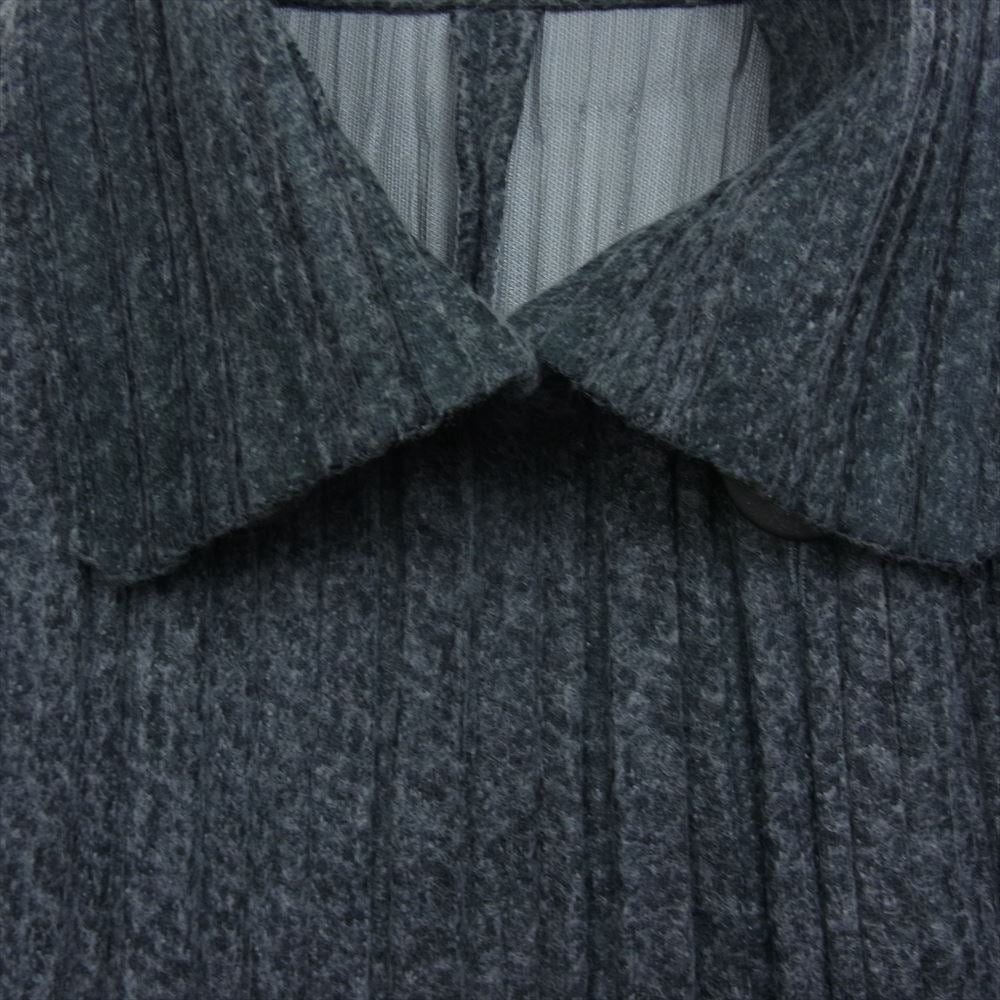 PLEATS PLEASE プリーツプリーズ イッセイミヤケ PP13-JA641 プリーツ加工 ウール調 Pコート グレー系 3【中古】