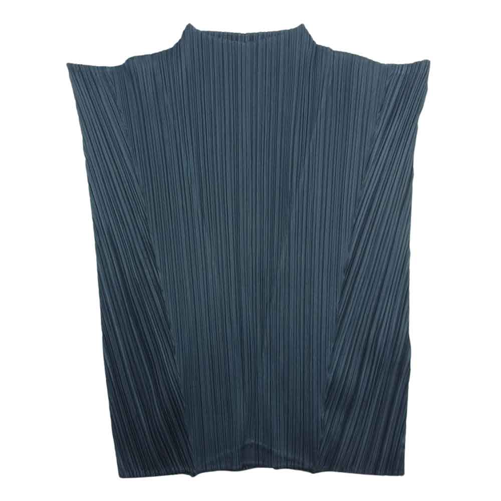 PLEATS PLEASE プリーツプリーズ イッセイミヤケ PP21-JK501 プリーツ加工 ハイネック フレンチスリーブ カットソー チャコール系 3【美品】【中古】
