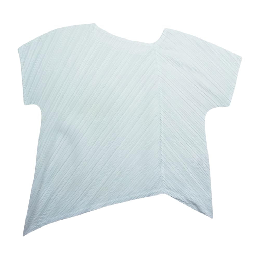 PLEATS PLEASE プリーツプリーズ イッセイミヤケ PP63-JK584 プリーツ加工 アシンメトリー カットソー 半袖 ホワイト ホワイト系 3【中古】