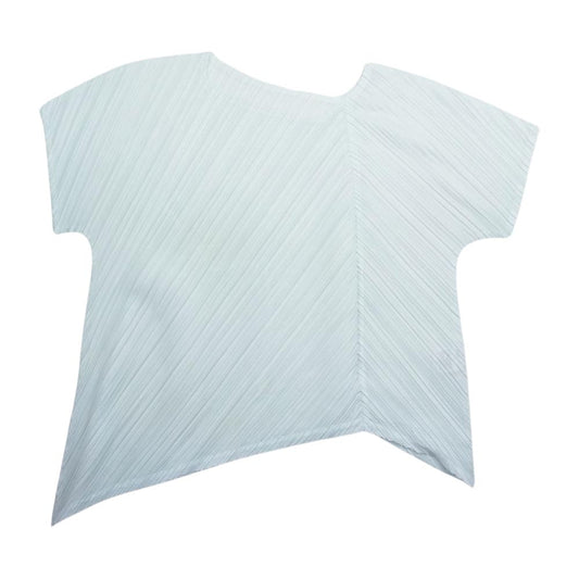 PLEATS PLEASE プリーツプリーズ イッセイミヤケ PP63-JK584 プリーツ加工 アシンメトリー カットソー 半袖 ホワイト ホワイト系 3【中古】