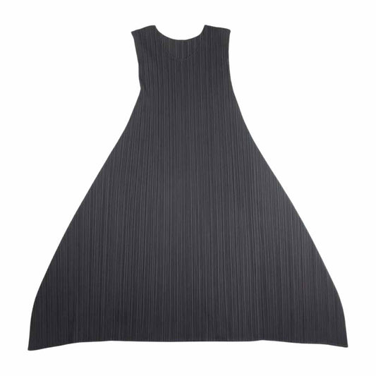 PLEATS PLEASE プリーツプリーズ イッセイミヤケ PP31-JH185 プリーツ加工 ノースリーブ ロング フレア ワンピース ブラウン系 2【中古】