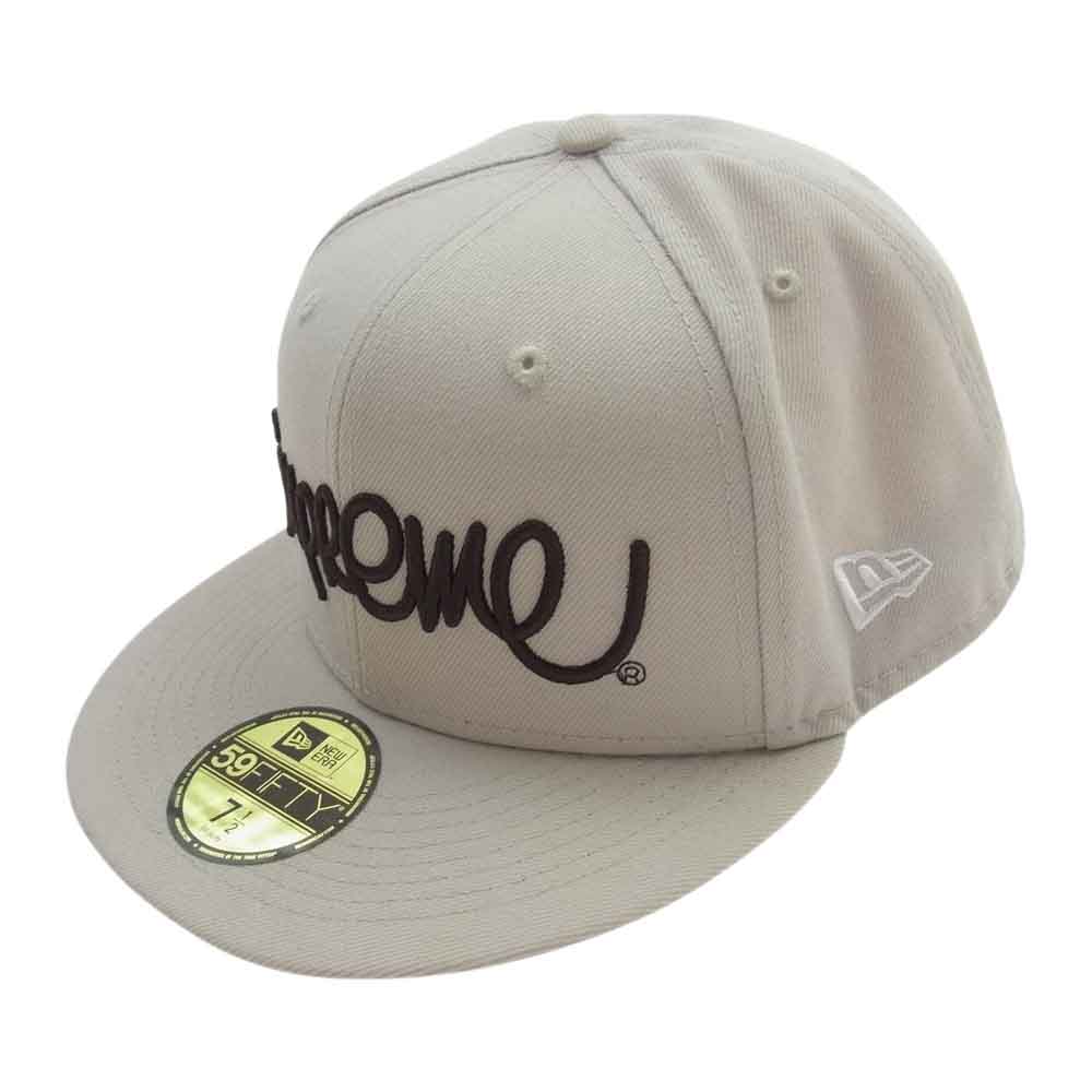 Supreme シュプリーム 22SS × New Era Handstyle Box Logo CAP ハンドスタイル ニューエラ キャップ オフホワイト系【中古】