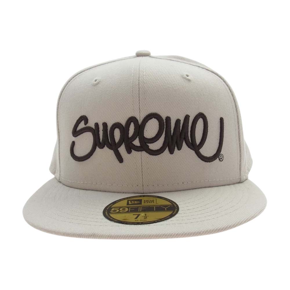 Supreme シュプリーム 22SS × New Era Handstyle Box Logo CAP ハンドスタイル ニューエラ キャップ オフホワイト系【中古】