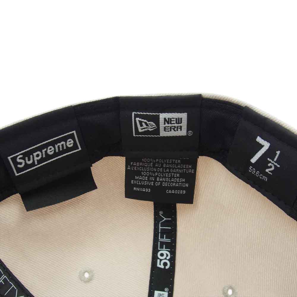 Supreme シュプリーム 22SS × New Era Handstyle Box Logo CAP ハンドスタイル ニューエラ キャップ オフホワイト系【中古】