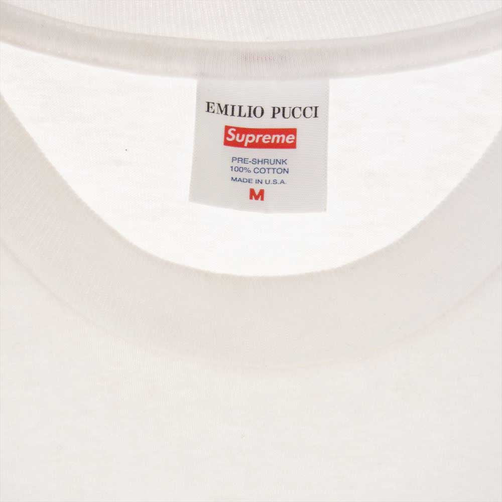 Supreme シュプリーム  21SS  Emilio Pucci Box Logo Tee エミリオプッチ ボックス ロゴ プリント 半袖 Tシャツ ホワイト ブルー ホワイト系 M【中古】