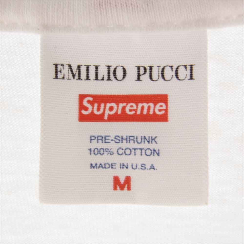 Supreme シュプリーム  21SS  Emilio Pucci Box Logo Tee エミリオプッチ ボックス ロゴ プリント 半袖 Tシャツ ホワイト ブルー ホワイト系 M【中古】