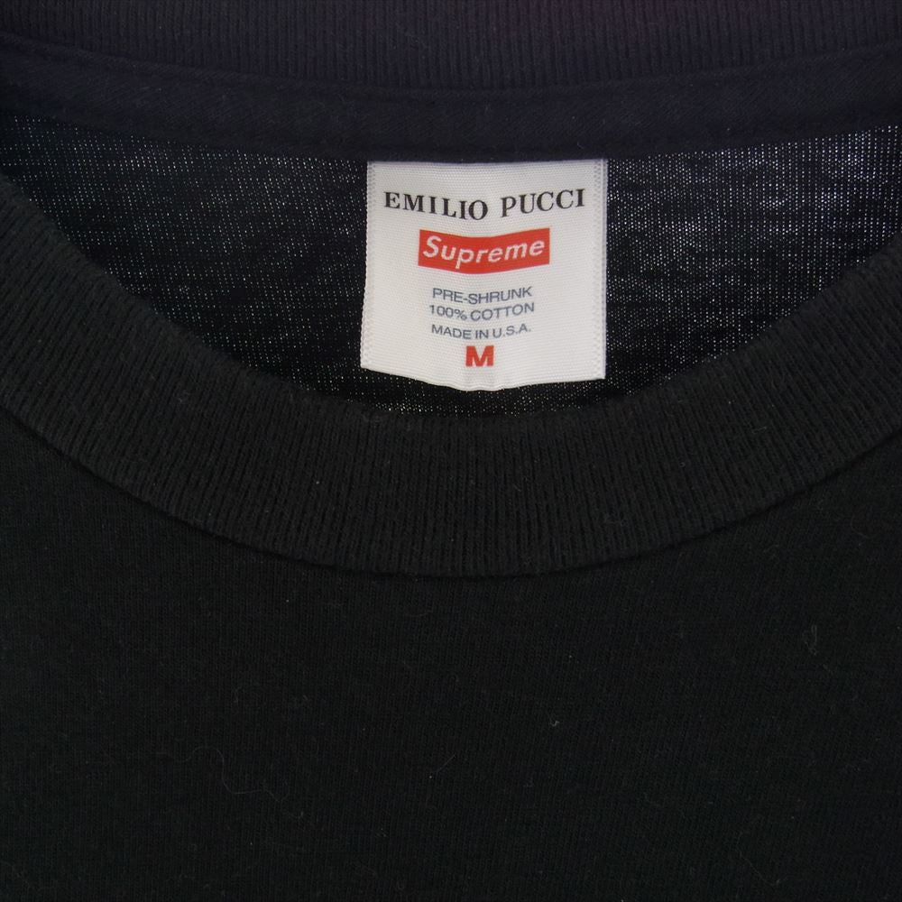 Supreme シュプリーム  21SS  Emilio Pucci Box Logo Tee エミリオプッチ ボックス ロゴ プリント 半袖 Tシャツ ブラック  ブラック系 M【中古】